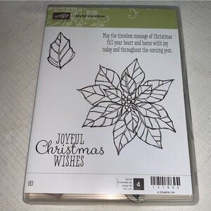 STAMPIN UP Joyful Christmas Cling Stamp Set Retired Holiday Craft Card Scrapbook